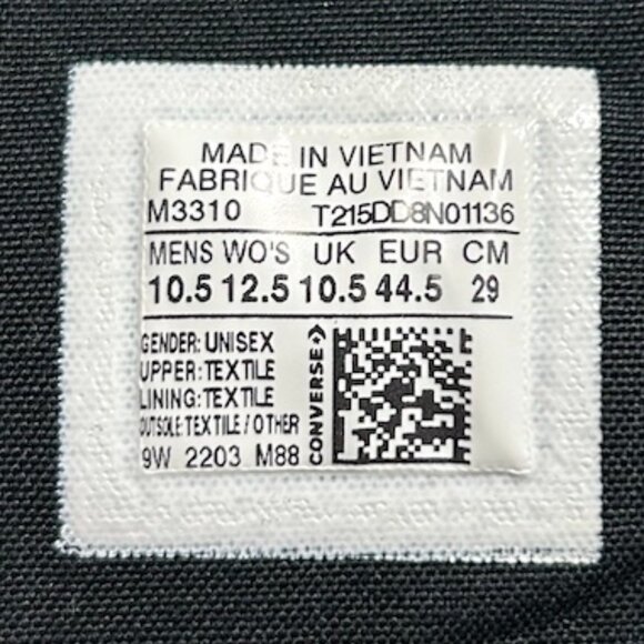 Converse All Star Chuck Taylor Black High Top Sneakers Men's 10.5/Women's 12.5 - Picture 14 of 14